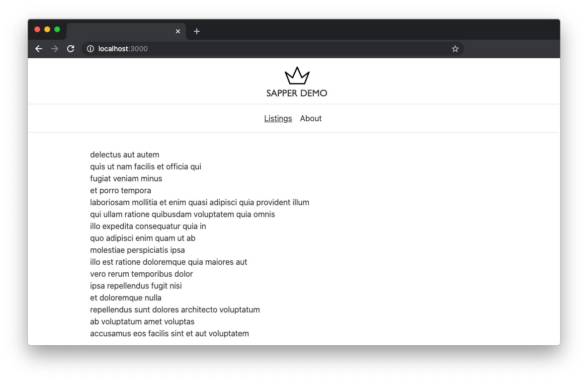 Sapper and Svelte Basic List