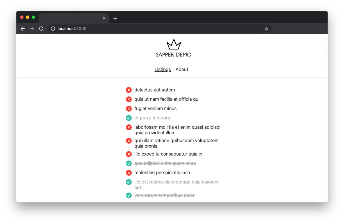 Sapper and Svelte TODO list